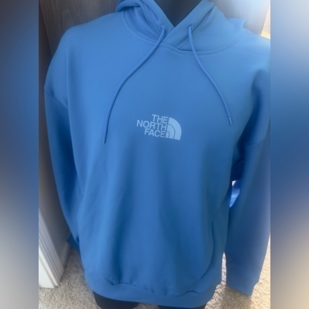New men’s size S small blue costal pullover The North Face hoodie pockets